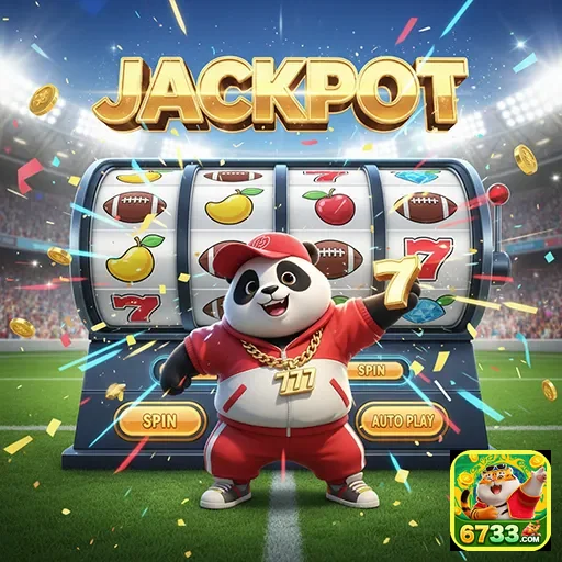 Imagem do jogo Jackpot Panda Slot no site 6733, mostrando o panda e os rolos de caça-níqueis.